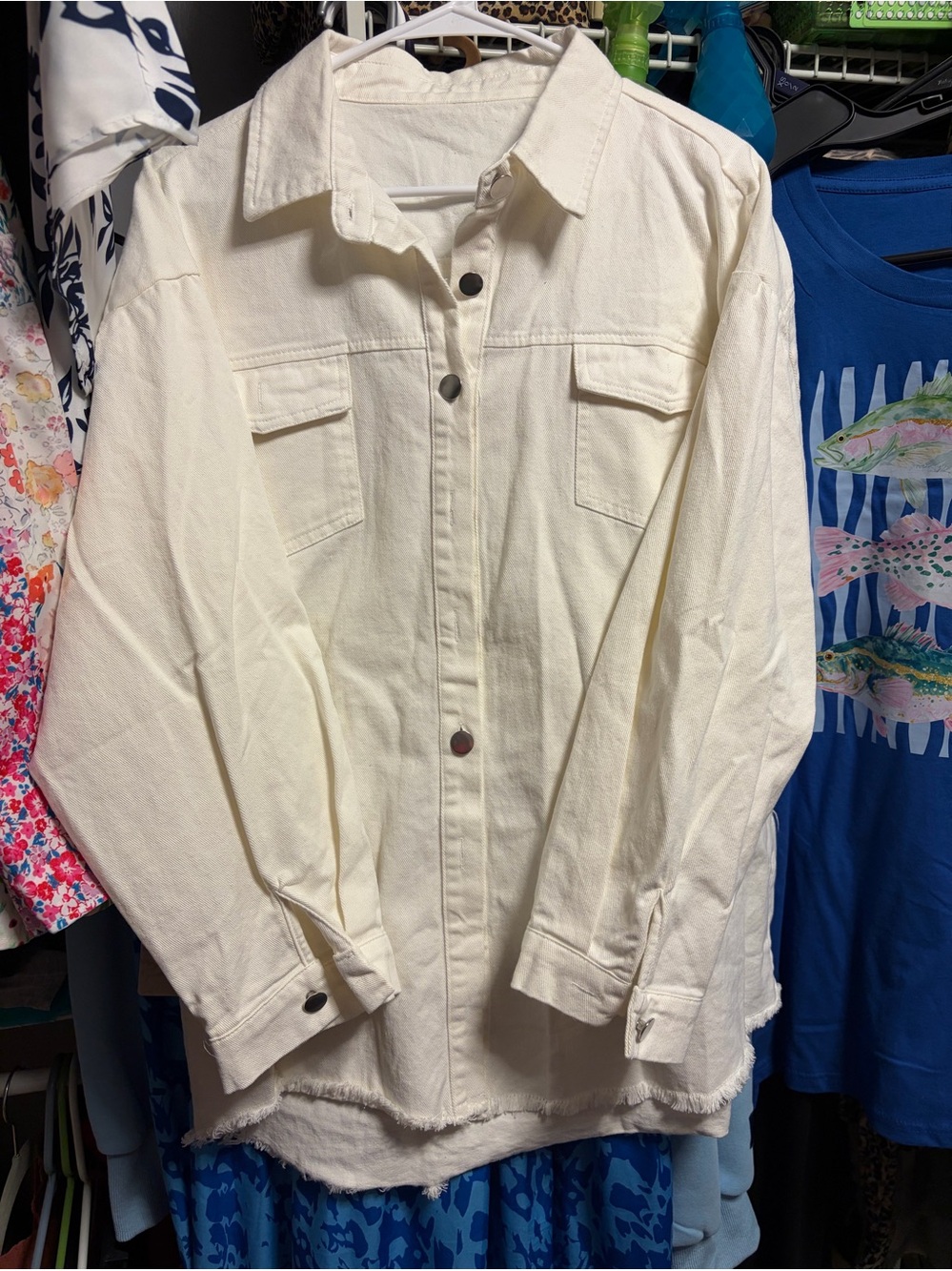 White Denim Shirt /Jacket xl